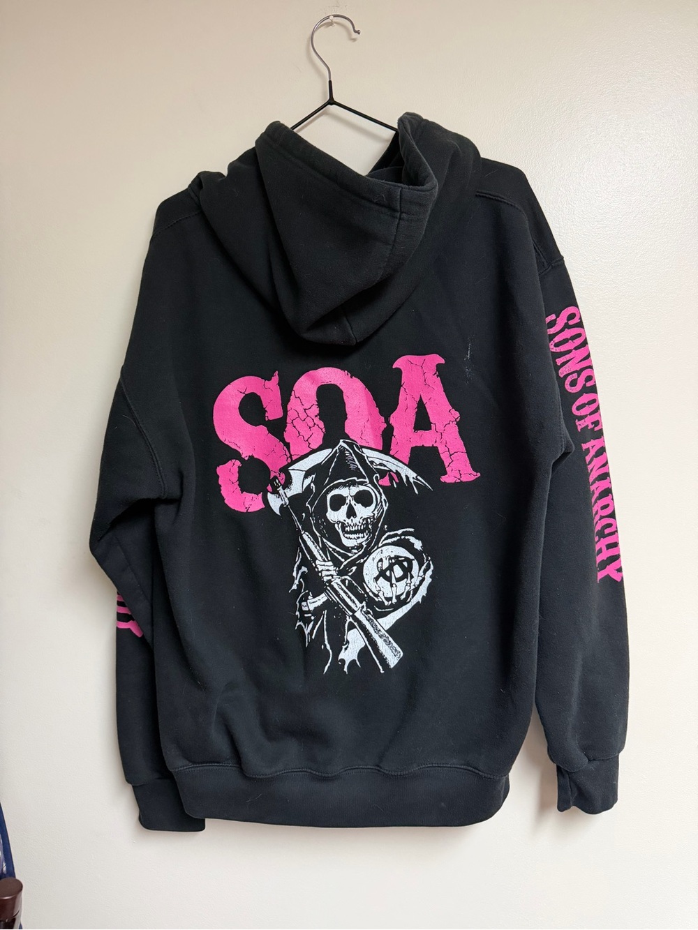 Sons of Anarchy Graphic Hoodie - Rare Black & Pink Colour Way